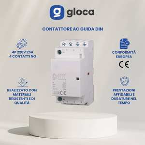 Contactor Gloca AC para Riel DIN, 4P, 25A, 220V, 50Hz, Automatización Industrial - Product Image 2