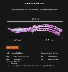 Navaja Plegable de Entrenamiento Fanstoon, Nueva, Colorida, con Diseño de Mariposa, de Acero Inoxidable, sin Hoja, para <span class=keywords><strong>CSGO</strong></span>, Camping, Bricolaje, OEM, Venta al por Mayor, 3 Años de Garantía - Product Image 4