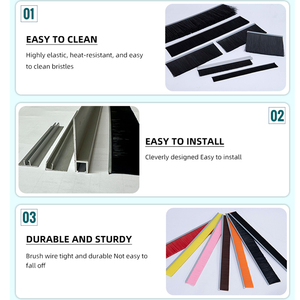 แปรงประตูสีดำกันฝุ่นกันฝุ่นชนิด H กำหนดขนาดเองได้ - Product Image 2