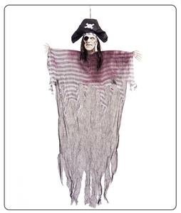 Décoration suspendue fantôme pirate à un œil lumineux, effrayant, à capteur électrique, alimenté par piles, pour Halloween, maison hantée pour adultes - Product Image 1