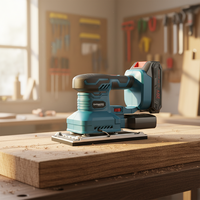 Ponceuse orbitale sans fil 20V à batterie lithium 90*187mm pour bois, machine à poncer électrique sans fil pour parquet en bois