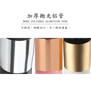 Pinceau de maquillage en forme de champignon, fibre synthétique, virole en cuivre, pour application de fond de teint sur le visage, blanc, noir, rose - Product Image 5