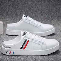 Chaussures pour hommes, taille extra large, chaussures décontractées pour hommes, chaussures de skate, en cuir synthétique, plates, blanches