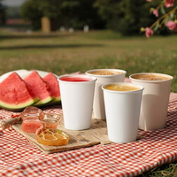 Gobelets jetables à paroi unique de 12 onces Gobelets en papier blanc pour café, eau, jus-pour les pique-niques, les voyages et les fêtes