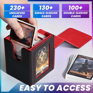 Y Y Premium PU Card Storage Box Single Sleeved Deck Case with Clip Closure Holds 100+ Trading Cards for - Product Image 4