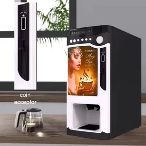 Fully Automatic Table Type Bean To Cup Coin Operated Coffee Machine Smart Coffee Vending Machine