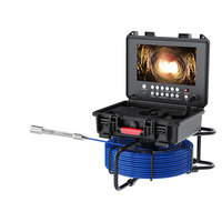 Caméra d'inspection de tuyaux de 30 m, double objectif, rotation à 360°, 8 LED réglables, étanche, résistante à l'usure, caméra de contrôle des drains industriels