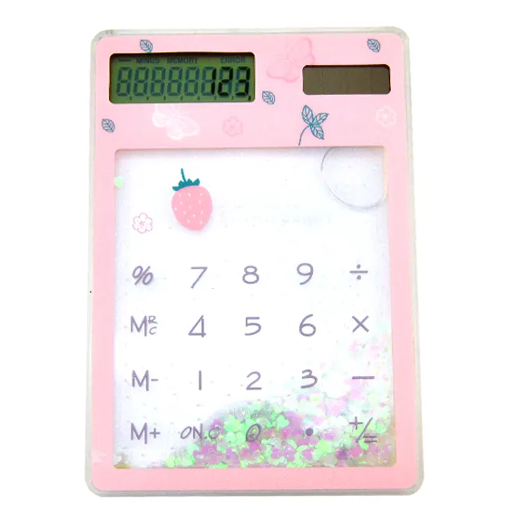 Новые школьные принадлежности каваи прозрачный стильная футболка с изображением персонажей видеоигр 8-разрядный калькулятор солнечной энергии Мини Портативный калькулятор
