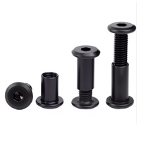 Vis à tête hexagonale chanfreinée en acier inoxydable 304 noir M2-M8, écrous et rivets à joint de bout, fixations