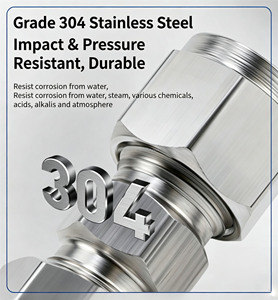 Coude de tuyauterie à 90 degrés à double ferrule, <span class=keywords><strong>type</strong></span> 1/4 OD SS316, sans fuite, pour raccord de contrôle pétrochimique - Product Image 3