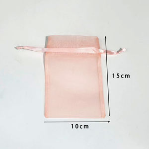 Pochette en <span class=keywords><strong>organza</strong></span> de soie personnalisée avec cordon de serrage, rose, luxe, pour le rangement de parfums et de cosmétiques, sac cadeau pour mariage - Product Image 6