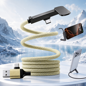 Nuovo Cavo di Ricarica Rapida 3in1 60W con Supporto Telefono Invisibile Integrato, Cavo Dati Portatile Type-C a Type-C Multi PD 60W - Product Image 1