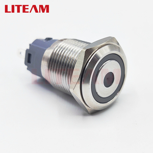 16mm Flat Round Head Waterproof On-off Momentary Ring+Dot Led Illuminated Metal Push Button Switch 3-6V Green Led Metal Switch - Product Image 5