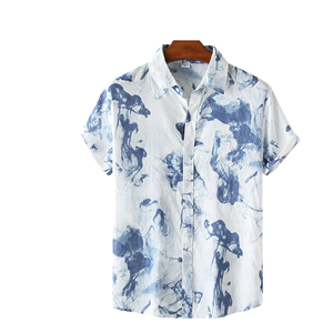 Camisas Hawaianas de Algodón Personalizadas al por Mayor 2025 para Hombre, Estampadas, de Manga Corta, Ecológicas, Transpirables, de Secado Rápido, para Vacaciones de Verano - Product Image 1