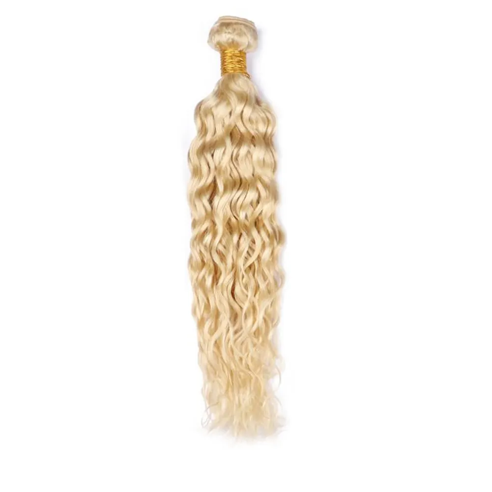 Extension de cheveux humains bouclés blonds, 1 pièce, bon marché, Clip à sourcils et queue de cheval, en promotion