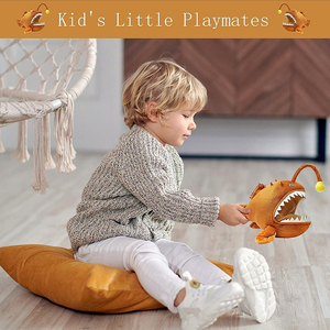 U770 10นิ้วปลาสีน้ำตาลยัดไส้สัตว์ของเล่นที่มีความสมจริงคมฟันคนตกปลาน่าเกลียดสัตว์ทะเลของเล่นยัดไส้ปลาแองเกลอร์ - Product Image 4