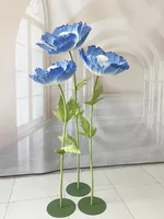 3 fleurs de pavot artificielles en papier faites à la main pour la décoration de mariage, de fête, de maison ou de fenêtre