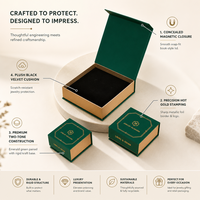 Boîte rigide de luxe personnalisée avec logo, couvercle magnétique, insert en éponge et dorure à chaud pour emballage de bijoux et de montres (vente en gros)