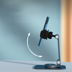 Soporte Ergonómico Giratorio 360° de Aluminio para Teléfono Celular, Manos Libres, Plegable, con Abrazadera de Escritorio para Videoconferencias y Transmisiones en Vivo - Product Image 3