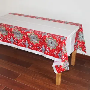 OurWarm 108*180センチメートルRamadan Festival Star Moon Plastic Tablecloth