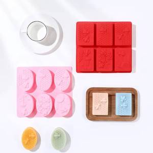 La fábrica MUYULINS puede personalizar un molde de abeja de 6 cavidades y múltiples formas, molde de jabón de silicona antiadherente de grado platino LFGB, libre de BPA. - Product Image 3