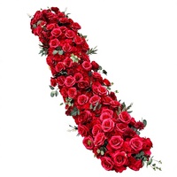 Lange Seidenstreifen Handgefertigte Blumen-Kulisse Vorgefertigte Kunstblumen für Hochzeit Geburtstag Bankett Saal Dekorationen