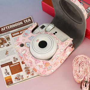 Étui pour appareil photo Fuji <span class=keywords><strong>Instax</strong></span> <span class=keywords><strong>Mini</strong></span> 12/<span class=keywords><strong>11</strong></span>/8/9, sac en cuir PU avec poche et bandoulière réglable - Product Image 4