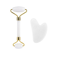 Top vente rouleau de Jade naturel Logo personnalisé cristal Quartz Rose visage coeur Gua Sha outil de beauté peau ferme masseur