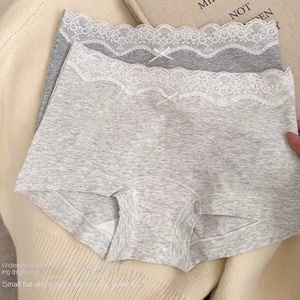 Mutande A <span class=keywords><strong>angolo</strong></span> piatto A quattro angoli A vita media senza cuciture da donna in pizzo antibatterico di qualità con fondo di sicurezza mutandine da donna - Product Image 1