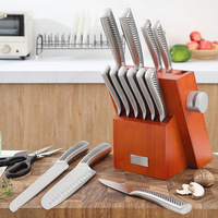 Ensemble de couteaux de cuisine une pièce de qualité supérieure de 14 pièces avec aiguiseur ensemble de couteaux en acier inoxydable à haute teneur en carbone pour la cuisine