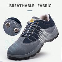 JIANKUN JK-8167 Zapatillas Deportivas Unisex Antiestáticas de Gamuza de Corte Bajo Blancas, Botas de Seguridad Industrial con Puntera Antipinchazos para Uso en Fábrica