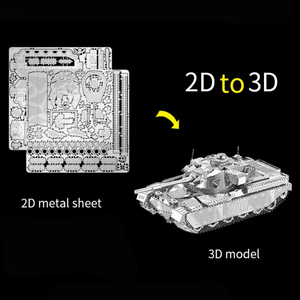 High Quality Stainless Steel MK50 Kids Toys <strong>Hobbies</strong> Diy <strong>Crafts</strong> Educational Toys Gift Sets 3d Metal Puzzle Chieftain Tank - Product Image 4