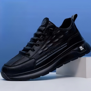 La surface en cuir pour hommes est confortable, chaude, épaisse et bien ajustée. Chaussures d'hiver épaisses à semelle épaisse tendance pour hommes - Product Image 6
