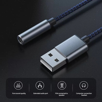 Adaptateur audio USB vers prise jack 3,5 mm, câble USB vers auxiliaire avec microphone, carte son USB vers casque AUX pour PC PS4 PS5