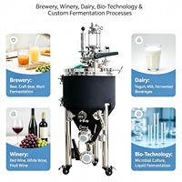 Cuve de Fermentation Conique Mobile en Acier Inoxydable 304 de 55L pour Bière Artisanale, Cidre, Vin, Yaourt