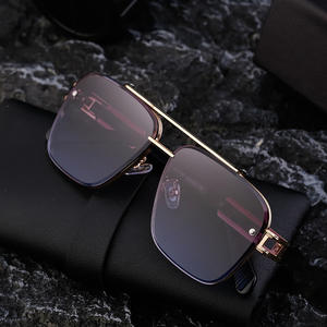 Lunettes de soleil carrées pour hommes HaoFeng, verres PC UV400, style Instagram, noires, tendance, WF-5G129 - Product Image 4