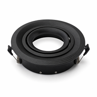 MFHJ-9575-F3 Boîtier encastré en aluminium noir pour lampes MR16/GU10, découpe de 75 mm, style rétro européen, finition thermolaquée