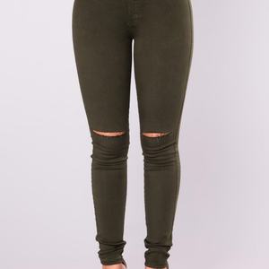 Les dernières tendances en matière de jeans skinny pour femmes à prix réduit, déchirés aux genoux, nouveau design de mode, directement de l'usine - Product Image 4