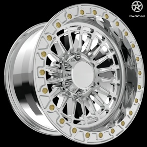 Jantes forgées DW 17 18 19 <span class=keywords><strong>20</strong></span> pouces, jantes Beadlock argentées, 6/8 goujons, 6x139.7, jantes tout-terrain forgées pour GMC Serria 1500 Ford F250 - Product Image 1