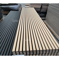 Panneau mural acoustique flexible en bois plaqué MDF écologique moderne, à lamelles décoratives, absorption acoustique hautement efficace