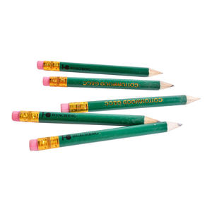 Crayons verts HB courts, épais et robustes en bois, avec gomme, pour débutants, écriture et dessin - Product Image 1