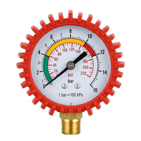 Tire Pressure Gauge Copper Alloy Joint Phosphor Bronze Tube 40-80mm 0-18 bar Back or Bottom Connection for Car Truck Bicycle