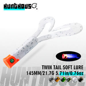 <span class=keywords><strong>Leurre</strong></span> souple en silicone à double queue lumineuse Hunthouse, 3 pièces/lot, 145 mm, 21,7 g, <span class=keywords><strong>leurre</strong></span> de pêche en <span class=keywords><strong>eau</strong></span> <span class=keywords><strong>douce</strong></span>, brochet, rivières, lacs - Product Image 1