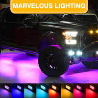 Luz Led de colores Rgb de 12V y 18W con Control por aplicación, iluminación de roca de 8 Pod para camión, superventas