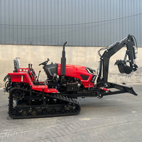 Tracteur chenillé diesel 50 CV en gros pour l'agriculture, machine à chenilles en caoutchouc pour l'exploitation agricole, les vergers, les rizières et les terrains humides