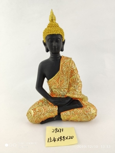 พระพุทธรูปไทยเซนรูปปั้นพระพุทธรูปรูปปั้นเรซิ่นสีดำทองหัตถกรรมรูปปั้นทางศาสนาในร่มของขวัญตกแต่งบ้านศิลปะพระพุทธรูป - Product Image 6
