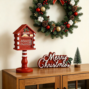 Hot Sale Resin Table Decorations Gifts for <strong>Christmas</strong> Days <strong>Postbox</strong> and Tree Shaped <strong>Christmas</strong> Ornaments for Desktop Display Gifts - Product Image 1