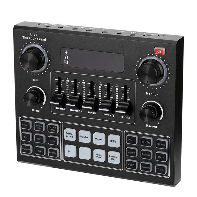 USB Headset with Microphone Webcast Live Sound Card Audio Interface 12 Electric Sounds