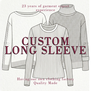 T-shirts à manches longues pour femmes sur mesure, usine OEM ODM, hauts en jersey de coton de haute qualité, étiquette privée, services de personnalisation complète - Product Image 1