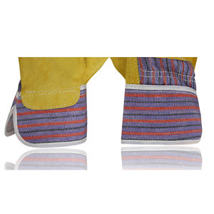 Gants industriels gants de Construction en croûte de cuir de vache jaune, coton à l'arrière, manchette caoutchoutée de différentes tailles - Product Image 4